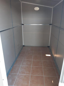 Anbau-Gartenhaus aus beigem Harz, 3,55 m², inkl. Fundament-Kit - JOBU