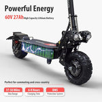 Lade das Bild in den Galerie-Viewer, Elektroroller für Erwachsene, 5600 W Doppelmotor Reichweite 80 km, Elektroroller für Erwachsene 80 km/h
