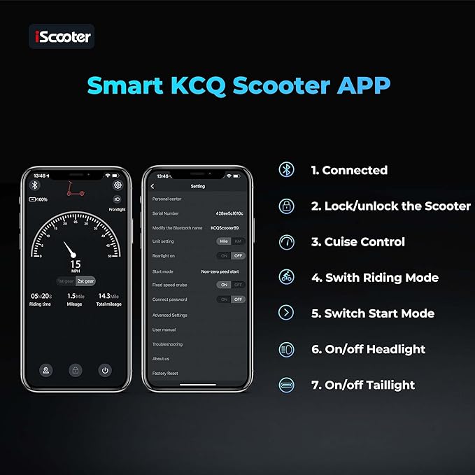 iScooter Elektroroller i9, Reichweite von 30 km und 25 km/h