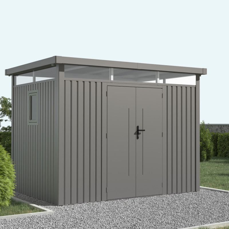Gartenhaus aus galvanisiertem Stahl Kosto 6,76 m² + Verankerungsset - X-Métal
