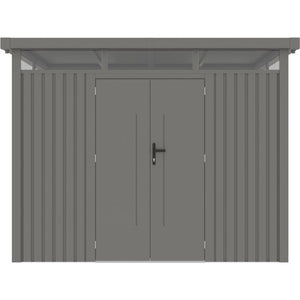 Gartenhaus aus galvanisiertem Stahl Kosto 6,76 m² + Verankerungsset - X-Métal
