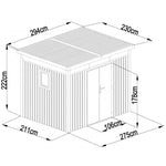 Lade das Bild in den Galerie-Viewer, Gartenhaus aus galvanisiertem Stahl Kosto 6,76 m² + Verankerungsset - X-Métal
