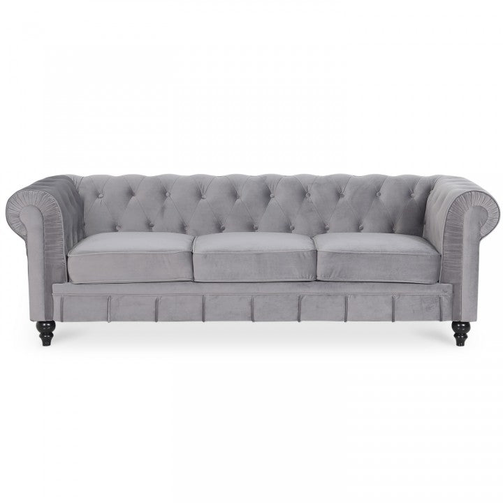 Chesterfield-Sofa aus Samt, 3 Plätze, Modell Altesse