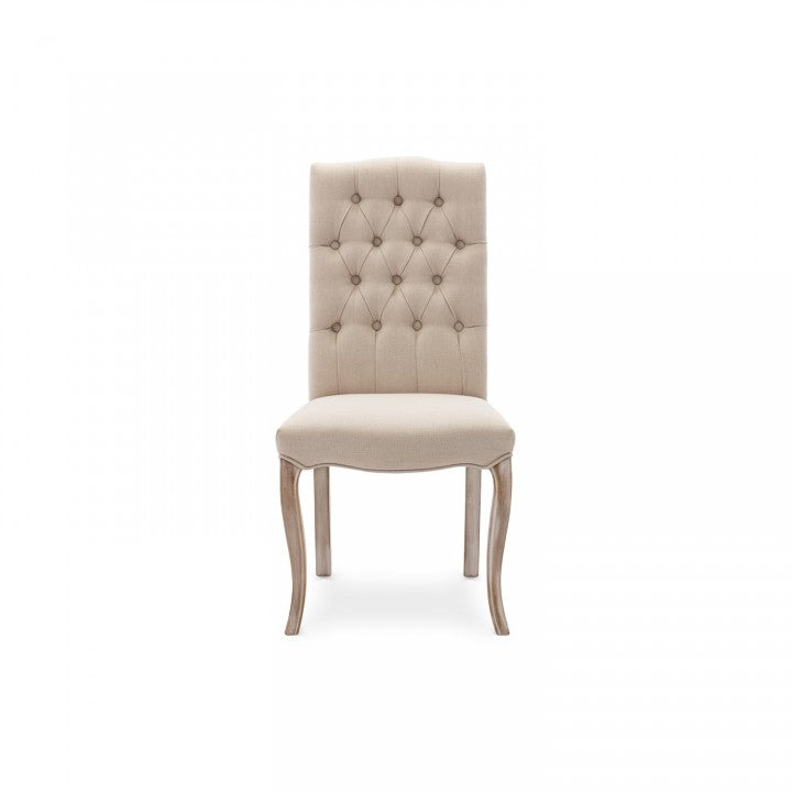Set aus 2 gepolsterten Jade-Stühlen, Stoff beige