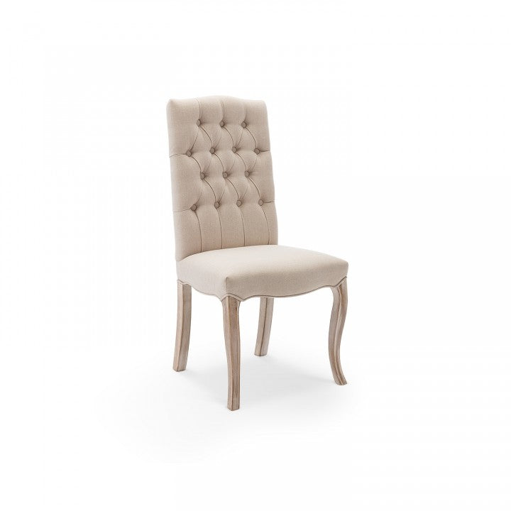 Lot von 6 gepolsterten Jade-Stühlen in beige Stoff