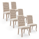 Lade das Bild in den Galerie-Viewer, Lot von 6 gepolsterten Jade-Stühlen in beige Stoff
