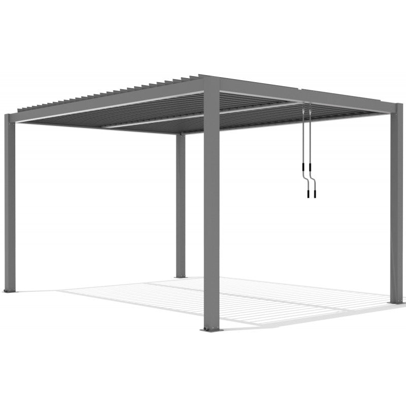 Bioklimatische freistehende Aluminium-Pergola in Hellgrau, 4x3m - X-METAL
