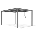Lade das Bild in den Galerie-Viewer, Bioklimatische freistehende Aluminium-Pergola in Hellgrau, 4x3m - X-METAL
