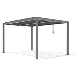 Bioklimatische freistehende Aluminium-Pergola in Hellgrau, 4x3m - X-METAL