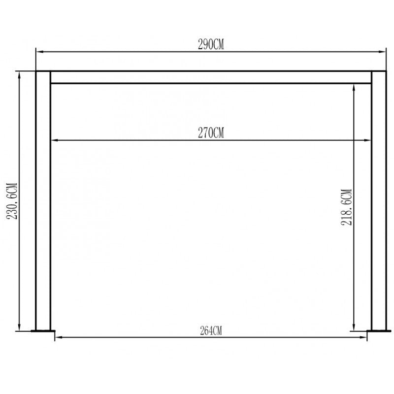 Bioklimatische freistehende Aluminium-Pergola in Hellgrau, 4x3m - X-METAL
