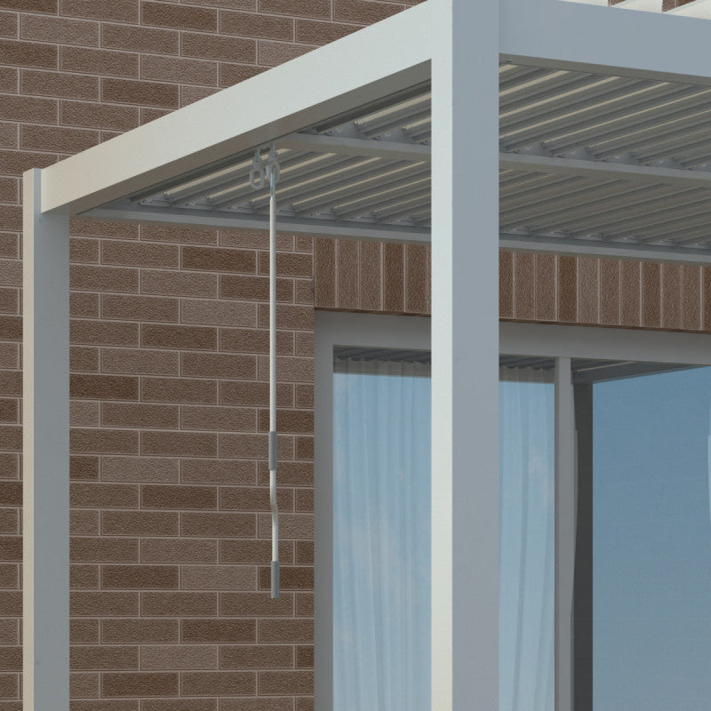 Bioklimatische freistehende Aluminium-Pergola in Hellgrau, 4x3m - X-METAL