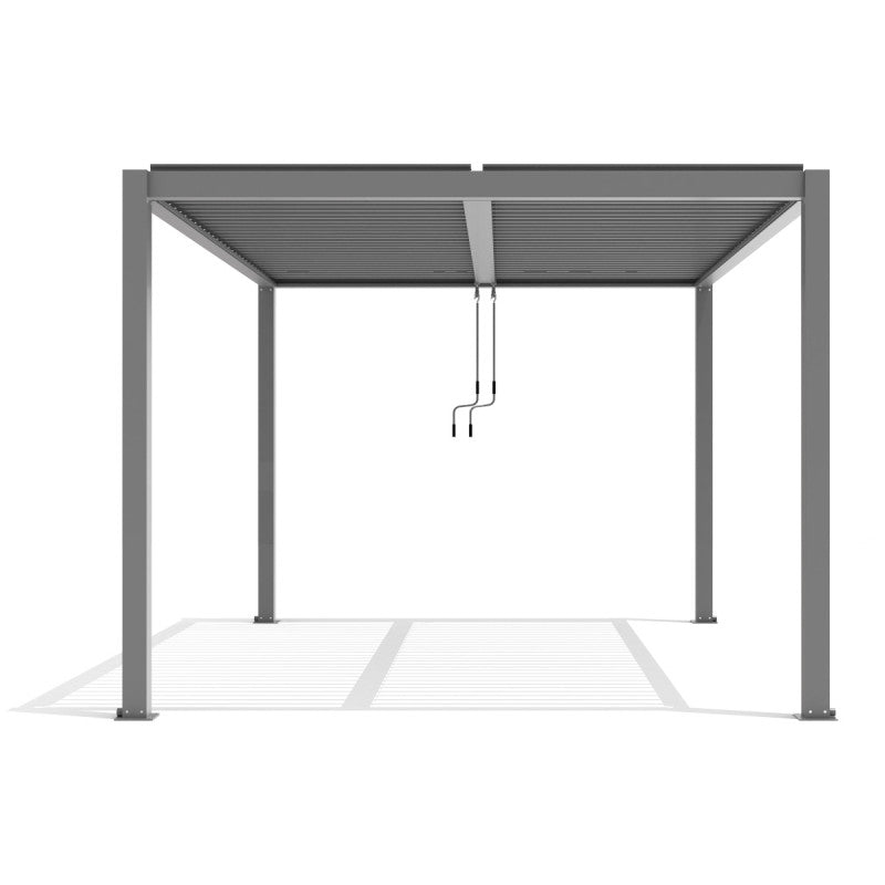Bioklimatische freistehende Aluminium-Pergola in Hellgrau, 4x3m - X-METAL